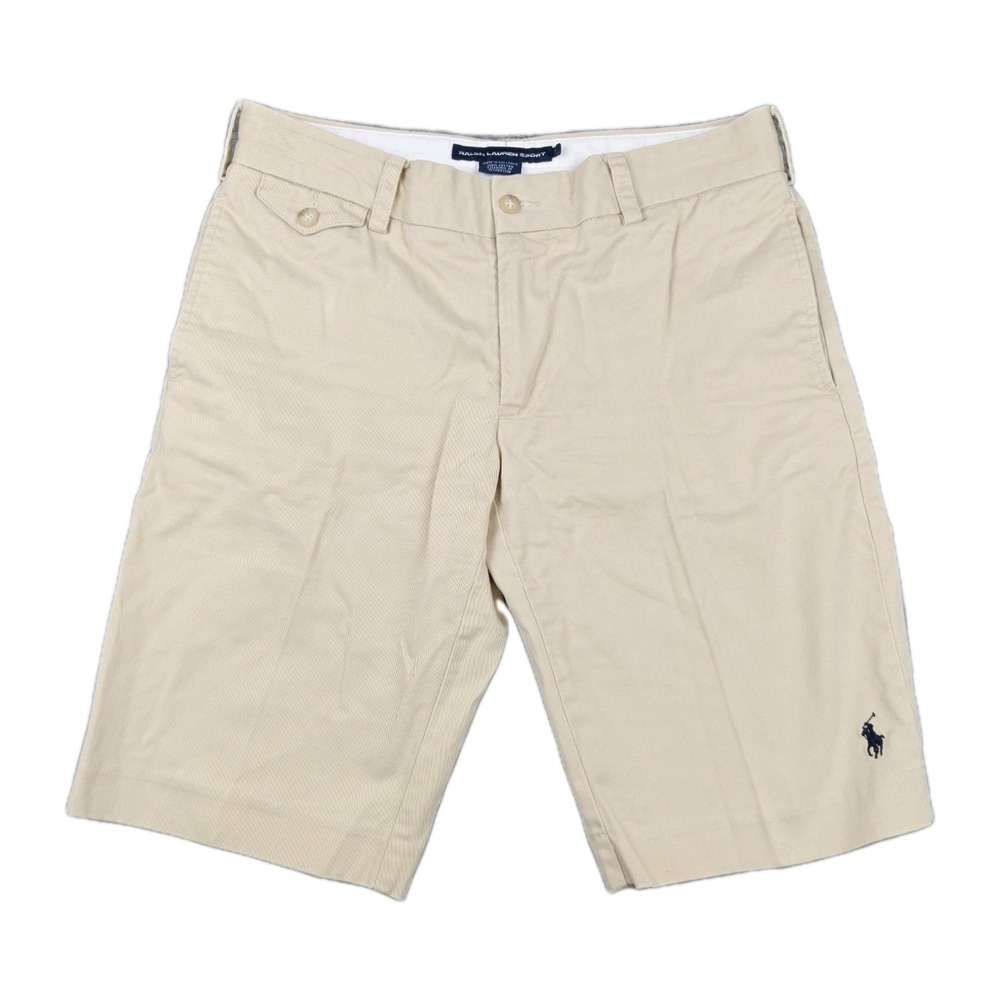 Ralph Lauren Sport Women's Khaki Tan Chino Pony Logo Shorts Size 6 Classic 90s